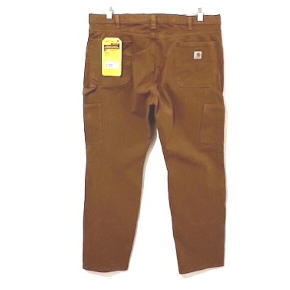 Carhartt Rugged Flex Relaxed Fit Brown Twill Work Pants Women's Size 18 Tall - Picture 3 of 8